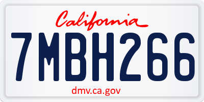 CA license plate 7MBH266