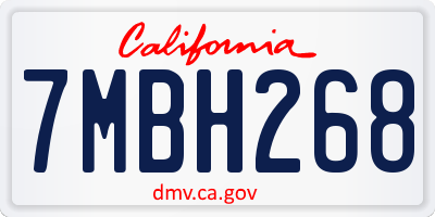 CA license plate 7MBH268