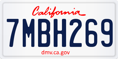 CA license plate 7MBH269