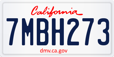 CA license plate 7MBH273