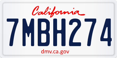 CA license plate 7MBH274