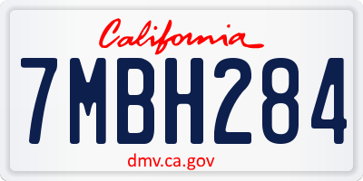 CA license plate 7MBH284