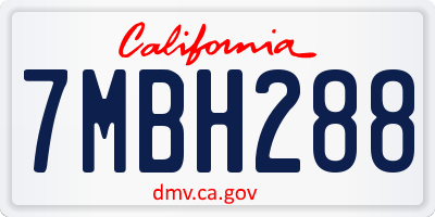 CA license plate 7MBH288