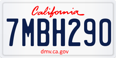 CA license plate 7MBH290