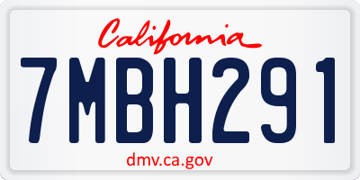 CA license plate 7MBH291