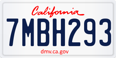 CA license plate 7MBH293