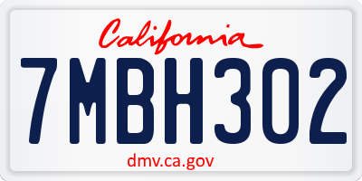 CA license plate 7MBH302