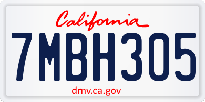 CA license plate 7MBH305