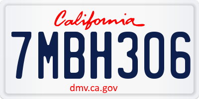 CA license plate 7MBH306