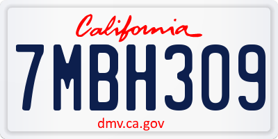 CA license plate 7MBH309