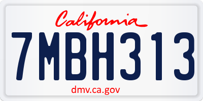 CA license plate 7MBH313