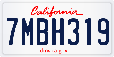 CA license plate 7MBH319
