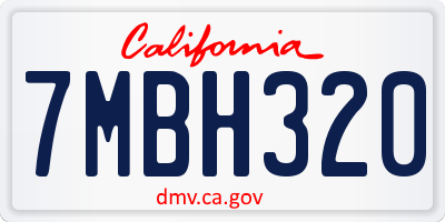 CA license plate 7MBH320