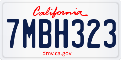 CA license plate 7MBH323