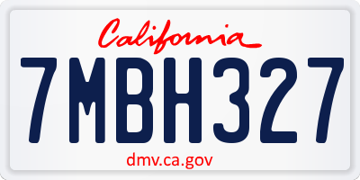 CA license plate 7MBH327