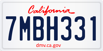 CA license plate 7MBH331