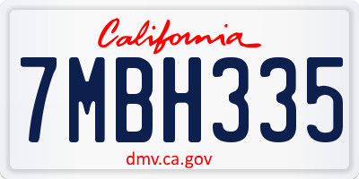CA license plate 7MBH335
