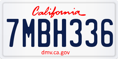 CA license plate 7MBH336