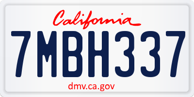 CA license plate 7MBH337
