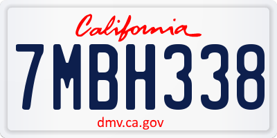 CA license plate 7MBH338