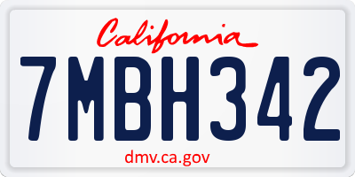 CA license plate 7MBH342
