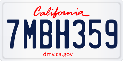 CA license plate 7MBH359