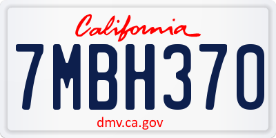 CA license plate 7MBH370