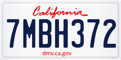 CA license plate 7MBH372