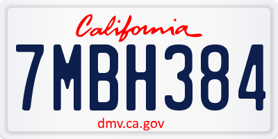 CA license plate 7MBH384