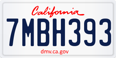 CA license plate 7MBH393