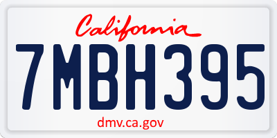CA license plate 7MBH395