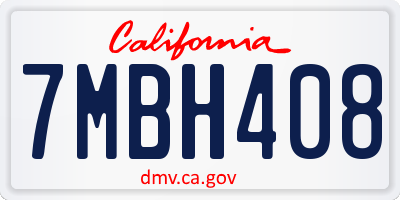 CA license plate 7MBH408