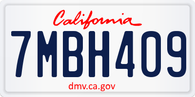 CA license plate 7MBH409