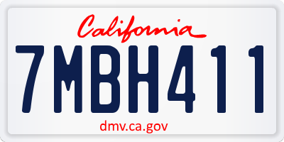 CA license plate 7MBH411