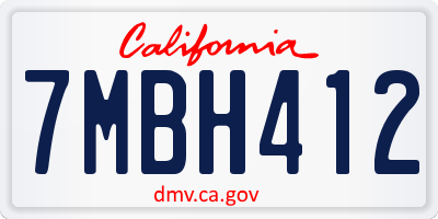 CA license plate 7MBH412