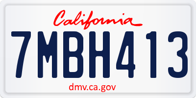 CA license plate 7MBH413
