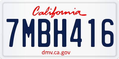 CA license plate 7MBH416