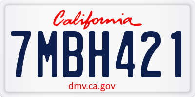 CA license plate 7MBH421