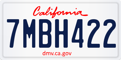CA license plate 7MBH422
