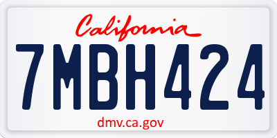 CA license plate 7MBH424