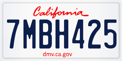 CA license plate 7MBH425