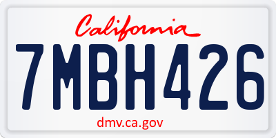 CA license plate 7MBH426