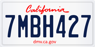 CA license plate 7MBH427