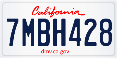 CA license plate 7MBH428