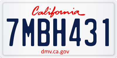 CA license plate 7MBH431