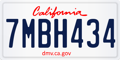 CA license plate 7MBH434