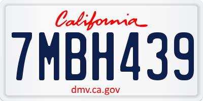 CA license plate 7MBH439