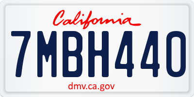 CA license plate 7MBH440