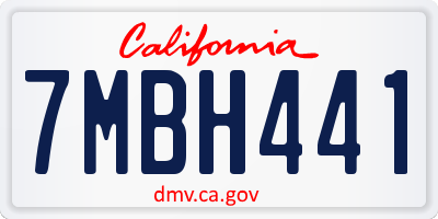 CA license plate 7MBH441