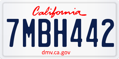 CA license plate 7MBH442